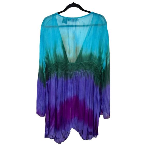 The Pyramid Collection Women’s XL Kimono Top Colorful Flowy Fairycore Whimsigoth - Picture 5 of 5